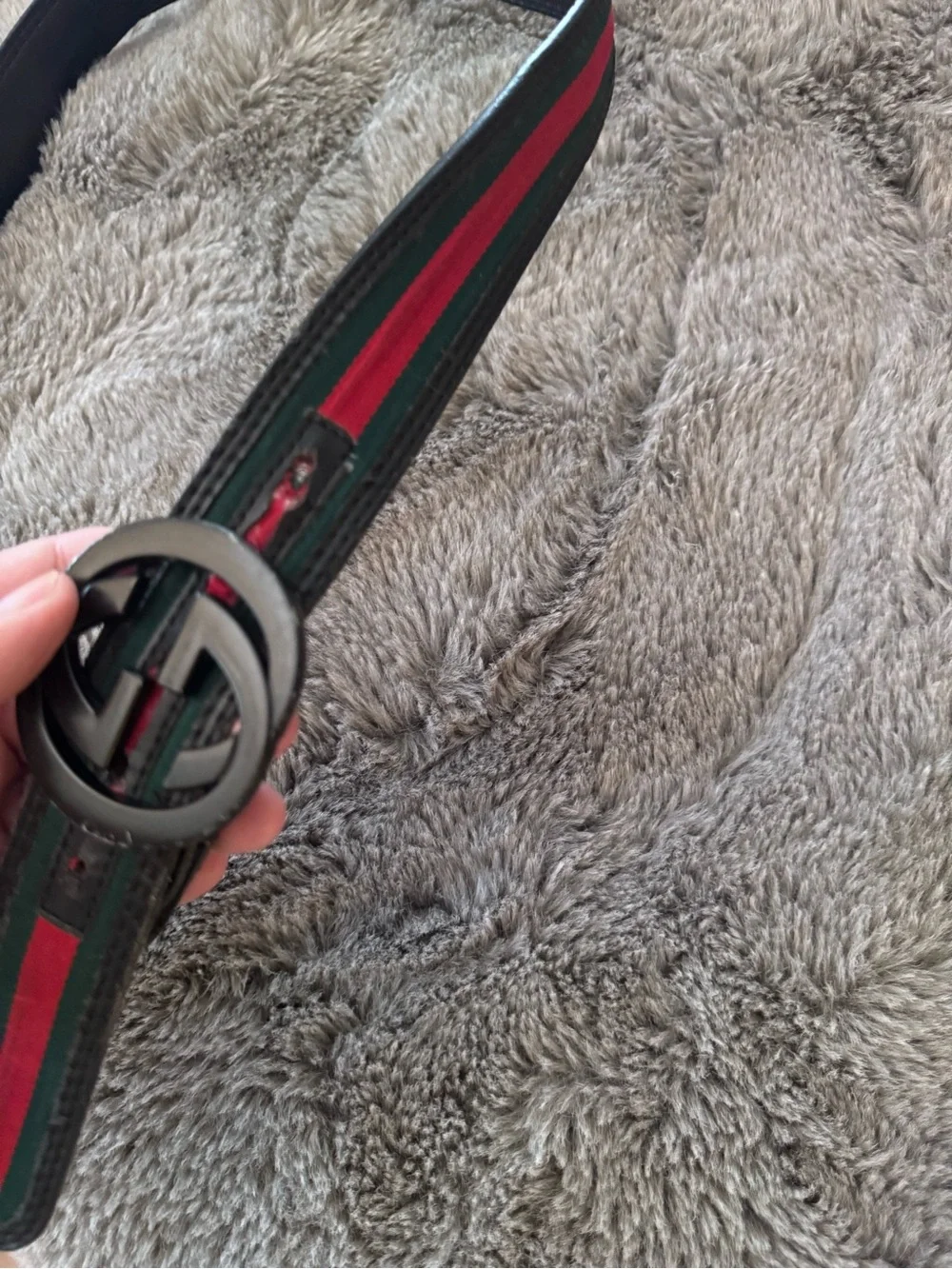 Gucci Black Men's Leather Belt Strap Size 46